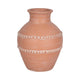 Decorative Vase | Red Terracotta with White Embossed Bands | 14"