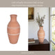 Decorative Vase | Red Terracotta with White Embossed Bands | 14"
