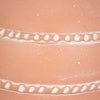 Decorative Vase | Red Terracotta with White Embossed Bands | 14"