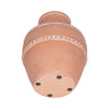 Decorative Vase | Red Terracotta with White Embossed Bands | 14"
