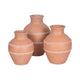Decorative Vase | Red Terracotta with White Embossed Bands | 14"