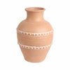 Wreno Traditional Decorative Vase | Round Body | Red Terracotta 17"