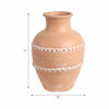 Wreno Traditional Decorative Vase | Round Body | Red Terracotta 17"