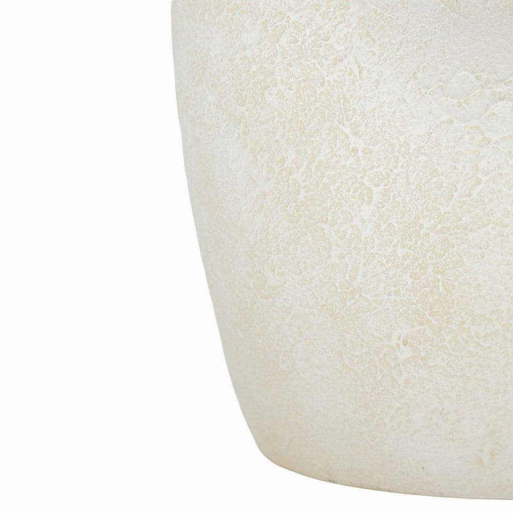 Rhys Decorative Vase | Abstract Textured Design | Ivory Terracotta 12"