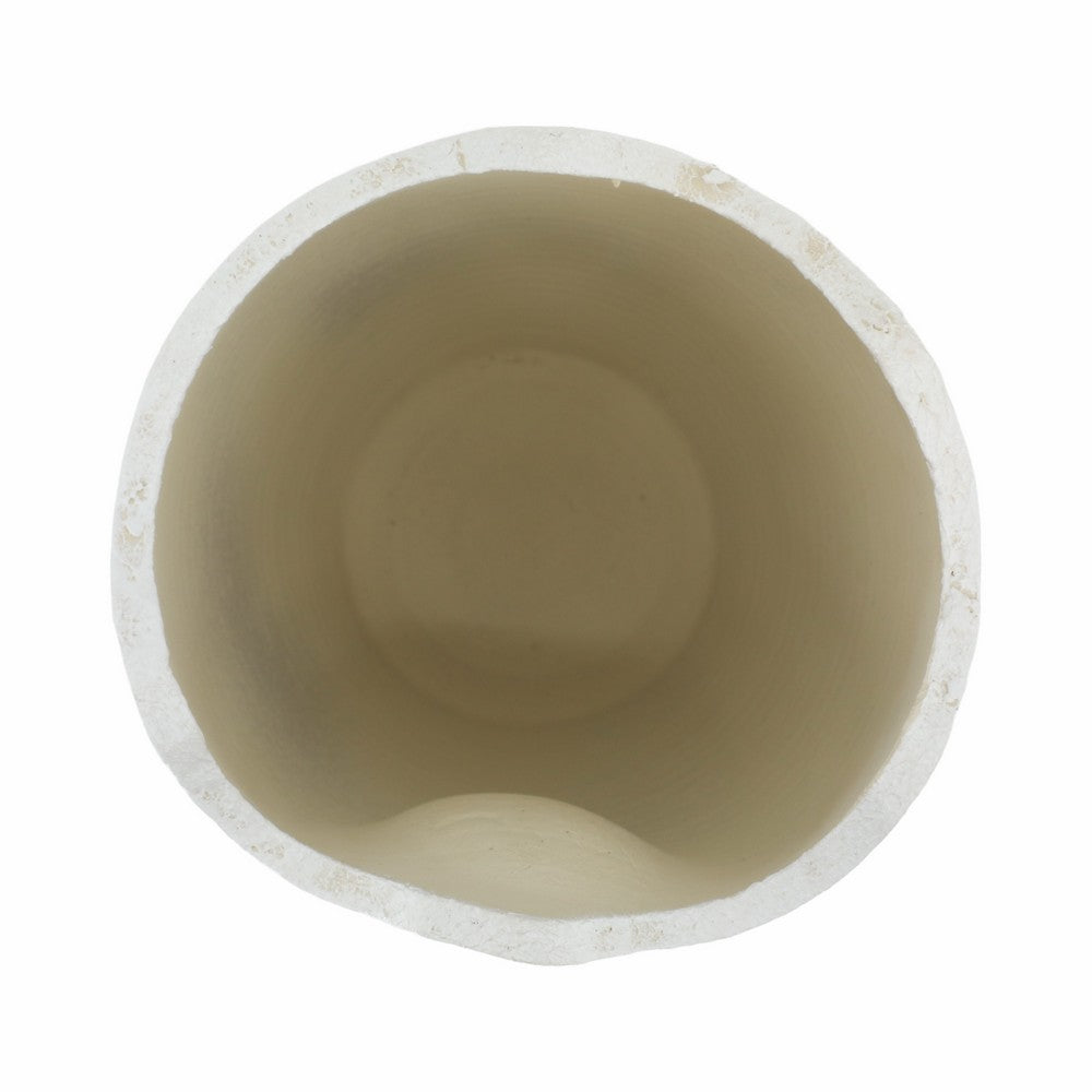 Rhys Decorative Vase | Abstract Textured Design | Ivory Terracotta 12"