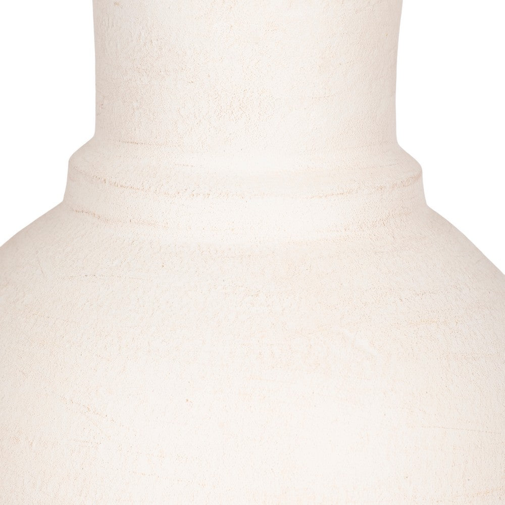 Narrow Neck Vase | Rounded Body | Natural Textured Ivory Terracotta 16"