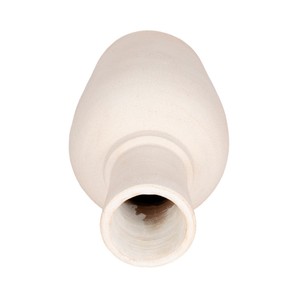 Narrow Neck Vase | Rounded Body | Natural Textured Ivory Terracotta 16"