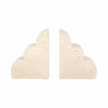 Modern Decorative Cloud Bookends Set of 2 | Tan Brown Sculptural Travertine