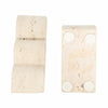 Modern Decorative Cloud Bookends Set of 2 | Tan Brown Sculptural Travertine