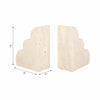Modern Decorative Cloud Bookends Set of 2 | Tan Brown Sculptural Travertine