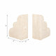 Modern Decorative Cloud Bookends Set of 2 | Tan Brown Sculptural Travertine