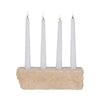 Decorative 4 Taper Candle Holder | Live Edge Style Tan Brown Travertine