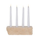 Decorative 4 Taper Candle Holder | Live Edge Style Tan Brown Travertine