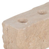 Decorative 4 Taper Candle Holder | Live Edge Style Tan Brown Travertine