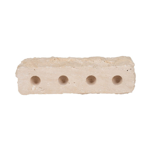 Decorative 4 Taper Candle Holder | Live Edge Style Tan Brown Travertine