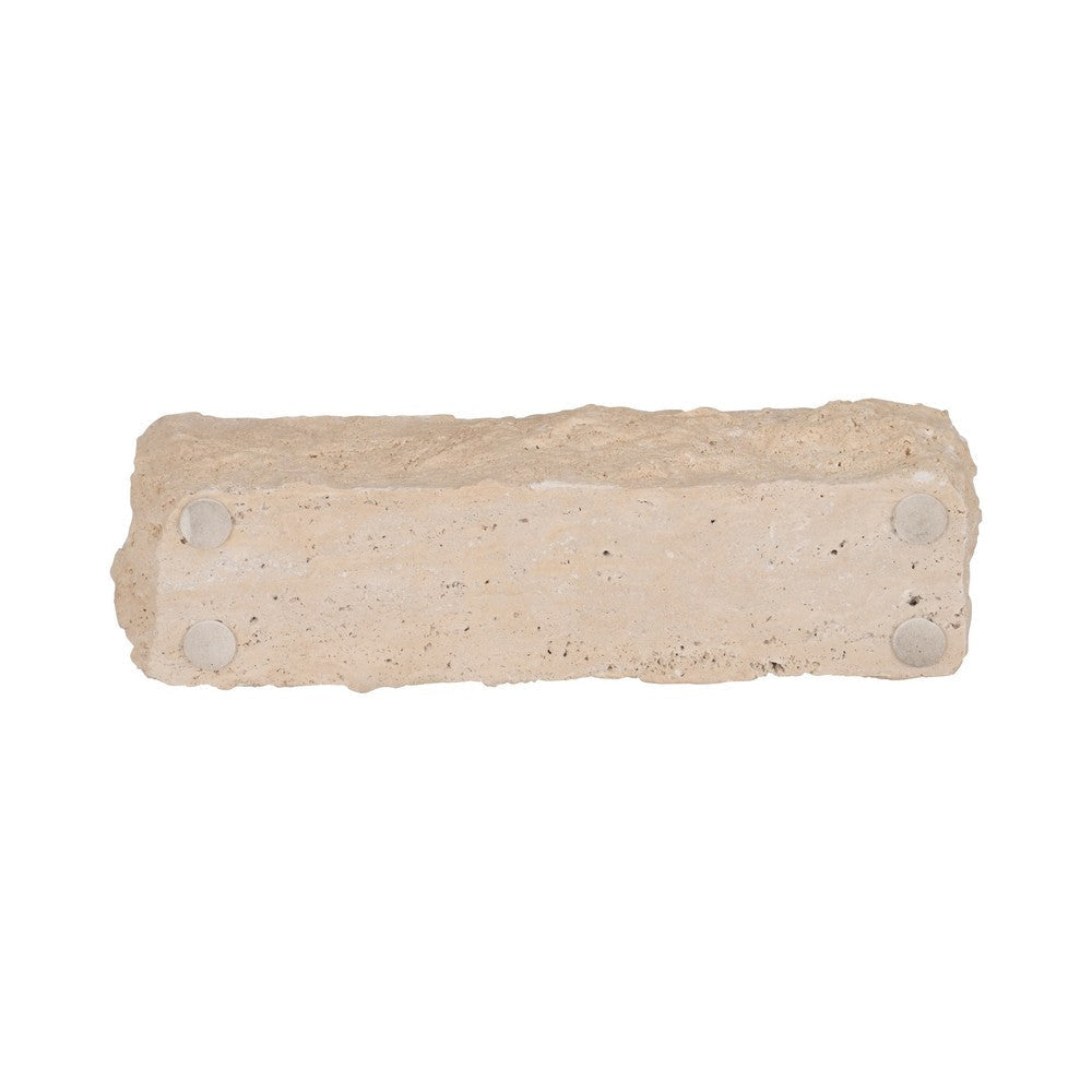 Decorative 4 Taper Candle Holder | Live Edge Style Tan Brown Travertine SBH-20759