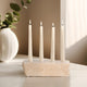 Decorative 4 Taper Candle Holder | Live Edge Style Tan Brown Travertine