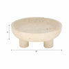 Dozie Decorative Accessory Bowl | Footed Base | Tan Brown Travertine 10"
