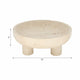Dozie Decorative Accessory Bowl | Footed Base | Tan Brown Travertine 10"