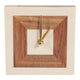 Zola Square Clock with Natural Wood Inlay | Gold Hands | Ivory Resin 5"