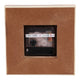 Zola Square Clock with Natural Wood Inlay | Gold Hands | Ivory Resin 5"