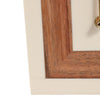 Zola Square Clock with Natural Wood Inlay | Gold Hands | Ivory Resin 5"