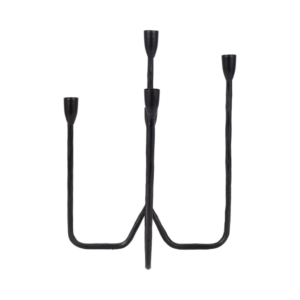 Leny 5 Taper Candle Holder | 16" Tall Black Forged Iron Accent