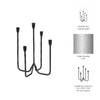 Leny 5 Taper Candle Holder | 16" Tall Black Forged Iron Accent