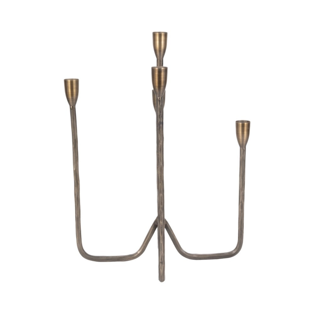 Leny 5 Taper Candle Holder | 16" Tall Bronze Forged Iron Accent