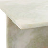 Accent Table | 13" Square Top & Wide Panel Legs | Light Green Marble