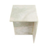 Accent Table | 13" Square Top & Wide Panel Legs | Light Green Marble