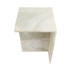 Accent Table | 13" Square Top & Wide Panel Legs | Light Green Marble