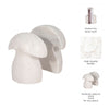 Decorative Mushroom Bookend Set of 2 | Cute Accents | White Veined Marble