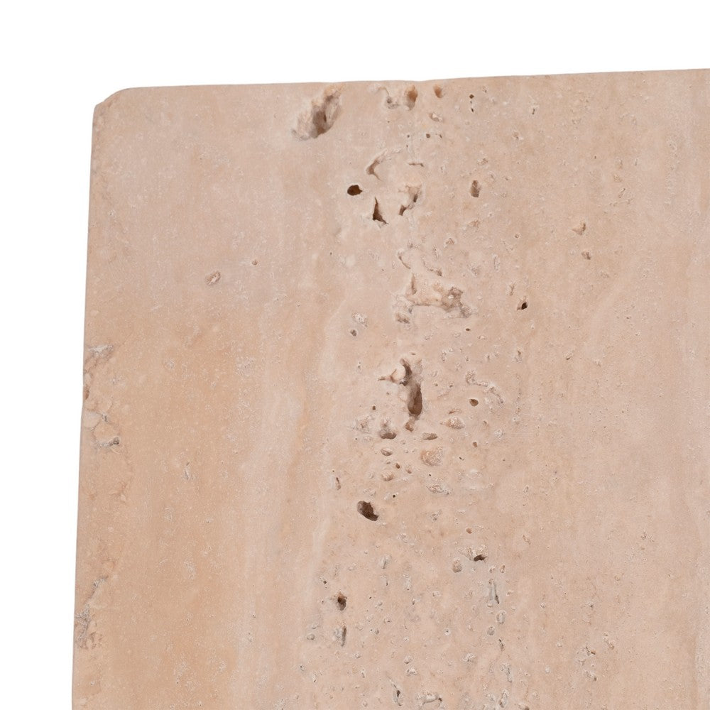 Decorative X Shaped Bookstand | 18" Natural Tan Brown Travertine