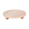 Decorative Tray | Wood Ball Feet | 10" Round Tan Travertine for Tabletop