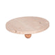 Decorative Tray | Wood Ball Feet | 10" Round Tan Travertine for Tabletop