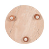 Decorative Tray | Wood Ball Feet | 10" Round Tan Travertine for Tabletop