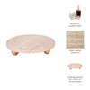 Decorative Tray | Wood Ball Feet | 10" Round Tan Travertine for Tabletop