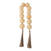 Decorative Swirled Beaded Garland with Jute Tassels | 40" Ivory Tone