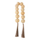 Decorative Swirled Beaded Garland with Jute Tassels | 40" Ivory Tone