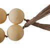 Decorative Swirled Beaded Garland with Jute Tassels | 40" Ivory Tone