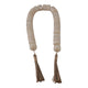Cylinder Garland | Ivory Resin Beads & Brown Jute Rope Tassels | 38"