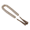 Cylinder Garland | Ivory Resin Beads & Brown Jute Rope Tassels | 38"