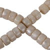 Cylinder Garland | Ivory Resin Beads & Brown Jute Rope Tassels | 38"