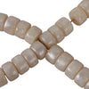 Cylinder Garland | Ivory Resin Beads & Brown Jute Rope Tassels | 38"