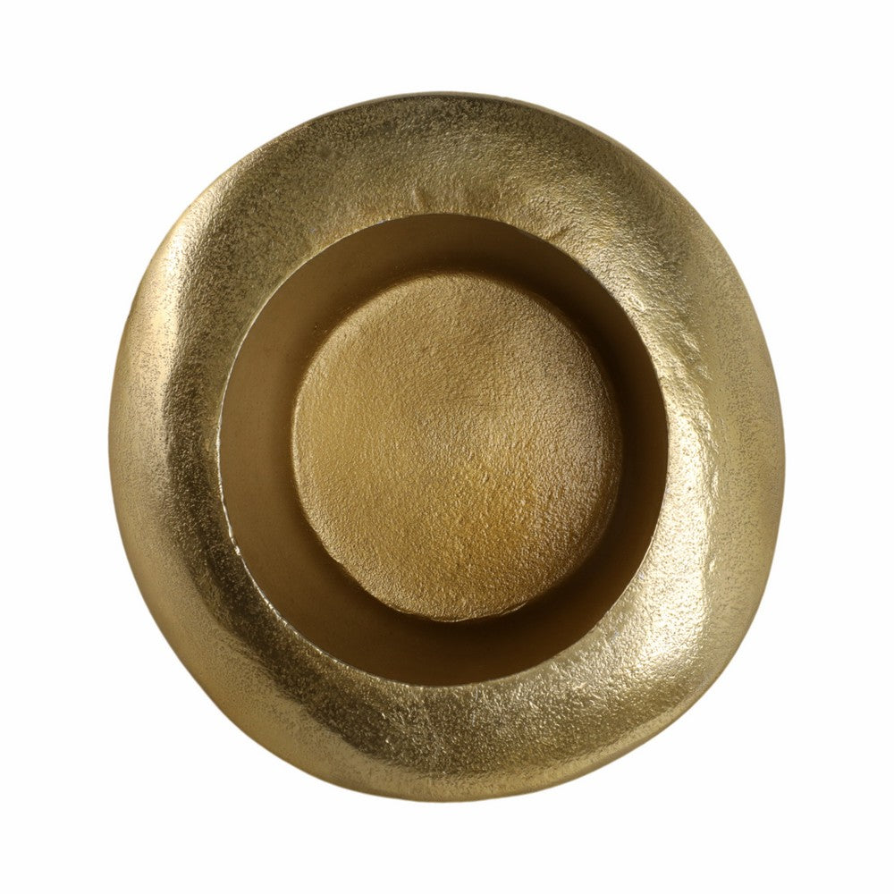 Decorative Sculptural Hat Accent | Metallic Gold Aluminum | 8"
