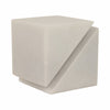 4" Slant Cut Geometric Cube Tabletop Decor Accent | White Marble