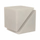 4" Slant Cut Geometric Cube Tabletop Decor Accent | White Marble