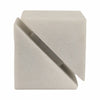 4" Slant Cut Geometric Cube Tabletop Decor Accent | White Marble