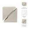 4" Slant Cut Geometric Cube Tabletop Decor Accent | White Marble